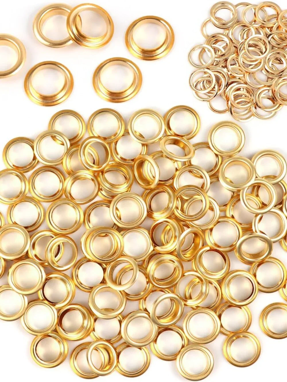 100 Sets Copper Grommets Eyelets, Gold 3/8-Inch 3/8